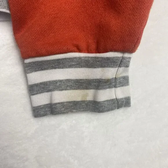 Disney Mickey Mouse Adult Zip Up Sweater Large Gray Orange Hooded Pockets - Picture 8 of 14